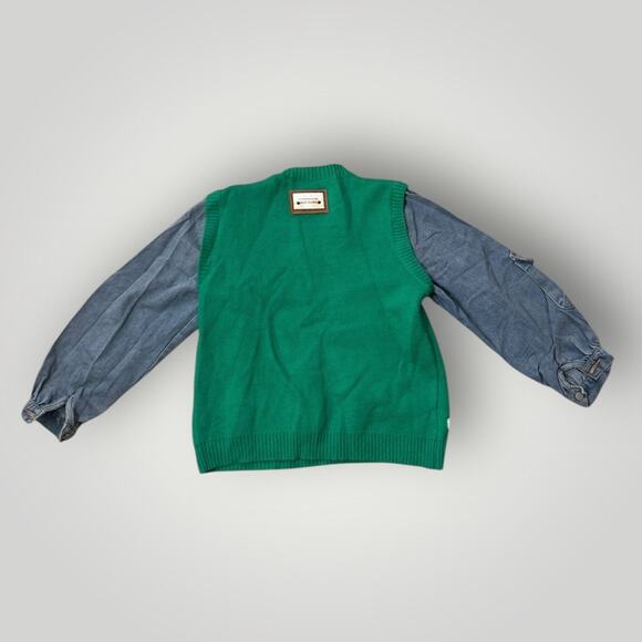 MCC Home MC Studios Smiley Face Green Knit Sweater M-L - Picture 2 of 12